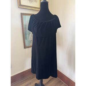NWT Kensie Black Velvet Off Shoulder Dress Size Large Romantic Cocktail